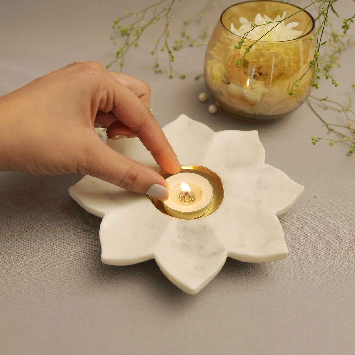 Marble Tea Light Holders